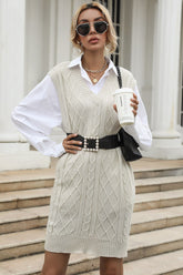 Robe gilet en maille torsadée